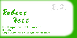 robert hett business card